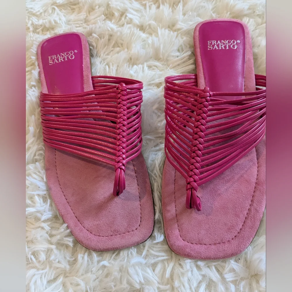 Franco Sarto Vintage Pink Suede Sandals